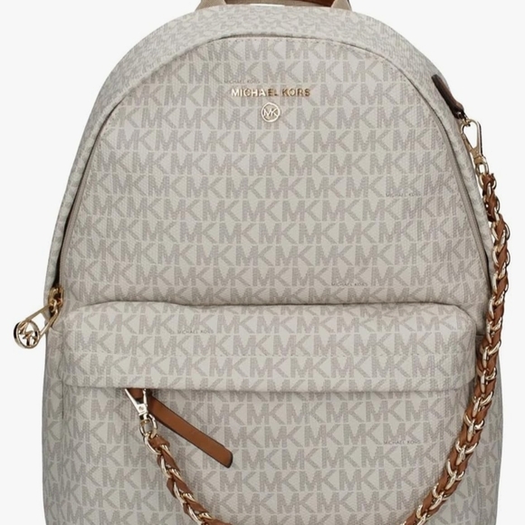 Michael Kors Handbags - Michael Kors Beige Monogram Backpack